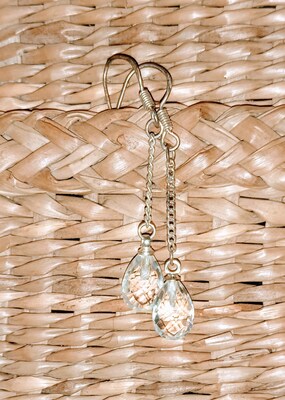 Natural White Quartz Sterling Silver Earrings - image1